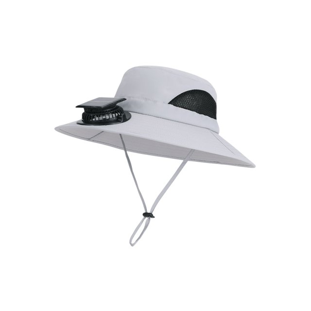 Cap de Ventilador Solar Recargable para la Protección Solar Del Verano, Gran Cuello, Pesca Al Aire Libre, Senderismo, Secado Rápido, Cap de Pesca Impermeable