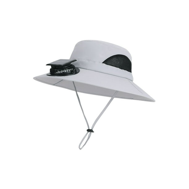 Cap de Ventilador Solar Recargable para la Protección Solar Del Verano, Gran Cuello, Pesca Al Aire Libre, Senderismo, Secado Rápido, Cap de Pesca Impermeable