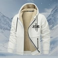 thumbnail image 2 of Telankuip Mens Jesus Full Zip up Sherpa Lined Hoodies Plus Size Graphic Christian Faith Outdoor Athletic Thermal Jackets with Pockets Winter Warm Comfortable Stylish Outwear White XL, 2 of 4