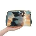 thumbnail image 4 of Naloa Cloud Border Collie Leather Makeup Bag for Purse Travel, Portable Small Cosmetic Organizer for Women and Girls, Make up Bag with Zipper, 4 of 8