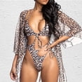 thumbnail image 3 of WREESH Women'S Leopard Print Tight Swimsuit Halter Strap Bikini, 3 of 5