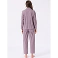 thumbnail image 4 of DARING DIVA Cotton Pajamas Long Sleeve Lounge Sets Button Down Pants XL Purple, 4 of 7