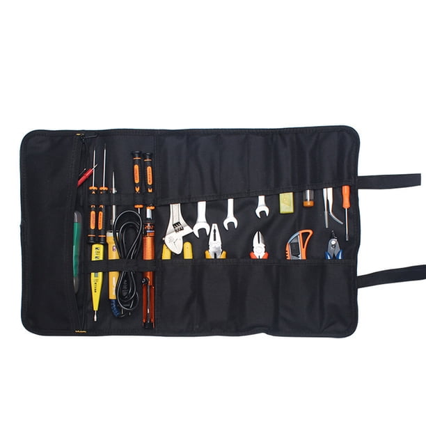 Dinheiro Kit de herramientas vacío portátil con 22 bolsillos, bolsas portaherramientas, organizador de herramientas, bolsa/estuche/bolsa enrollable para herramientas en tela Oxford 600D (sin