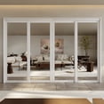 thumbnail image 2 of 120" x 80" White Prefinished Mirrored Closet Sliding Door with Hardware Kit, 2 of 7