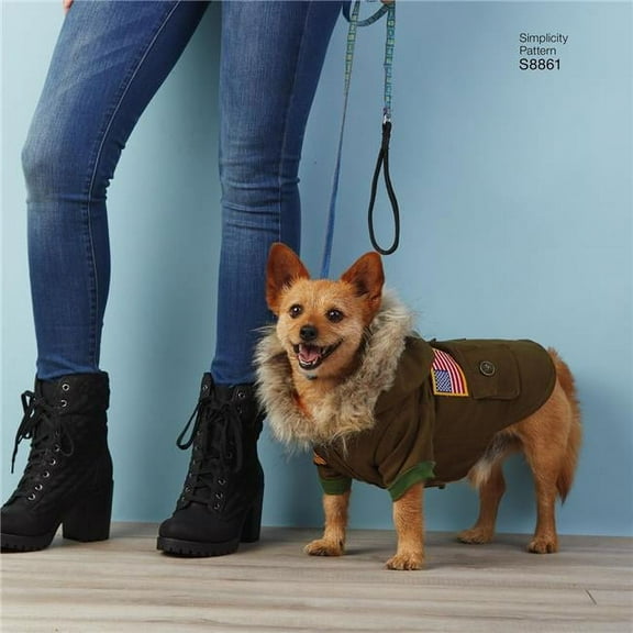 Simplicity Patterns US8861A Small-Large Dog Coats Pets