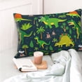 thumbnail image 4 of Naloa Dinosaurs and Flowers Pillow Covers, Throw Pillow Case Cushion Covers,Cushion for Bedroom,Couch,Home-16"x24", 4 of 6