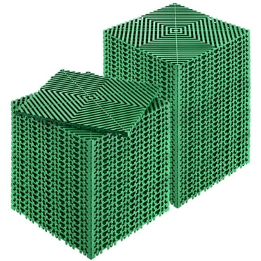 Modular 12 Inch x 12 Inch Interlocking Drainage Mat Tile for Garden Use