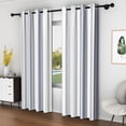 thumbnail image 5 of Lfeey Blackout Curtains 84 inches long, Striped Printed Curtains for Bedroom, Insulated Lined, 52x84 inches, Gray and White, 2 Panels, 5 of 6