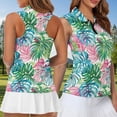 thumbnail image 5 of KUIFORTI Matching Golf Shirts for Couple Hawaiian Palm Leaf Moisture Wicking Golf Tank Top for Women Racerback Design Keep Cool in Hot Weather Breathable Fabric Lightweight, 5 of 6