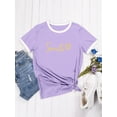 thumbnail image 5 of ZXSXSY Womens Summer Cute Smile Face Funny T-Shirts Trendy Graphic Tops Casual Short Sleeve Tee Shirts, 5 of 8