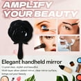 thumbnail image 6 of ACDANC Black Hand Mirror - 5.1"×3.1"×0.8" Circle Rose Shape Handle Vanity Mirror, 6 of 7