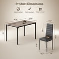 thumbnail image 7 of Aiho 5-Piece Dining Table Set for 4, Faux Marble Top & 4 Upholstered Chairs - Bar & Breakfast Nook, Gray, 7 of 7