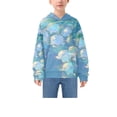 thumbnail image 3 of DIXRUYEE Youth Hoodie Pullover Sweatshirt Aqua Glowing Printed, 3 of 9