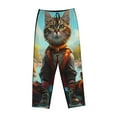 thumbnail image 4 of Daiia Riverside Meditating Cat Women's Sleep Pant with Pockets and Drawstring,Pajama Pants-Large, 4 of 9