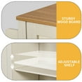 thumbnail image 6 of Craftian Rolling Kitchen Island with Drop Leaf Countertop, Kitchen Island Cart with Storage Cabinet for 13-Gallon Trash Bin, Off-White, 6 of 11