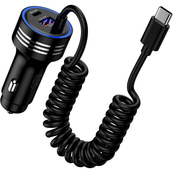 mistyhony USB C 78W Car Charger for Google Pixel 10 Pro/10 Pro XL/10 Pro Fold/10/9A/9/9 Pro XL Fold/8/8 Pro/8A/7/7 Pro/7A/6 Pro,PD&QC 3.0 Fast Car Phone Cigarette Lighter USB Charger&4FT C Coiled