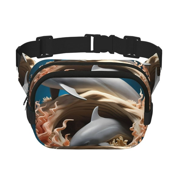 Gaeub Coral Fish Dolphin print Collapsible Cooler Bag Insulated,Leakproof Food Bag for Hot or Cold Food Delivery,Travel Insulated Bag, or Beach Cooler Bags