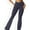 Gray, variant on Crossover Waist Flare Leg Yoga Pants in Smooth Stretch Fabric - Medium, Ivory
