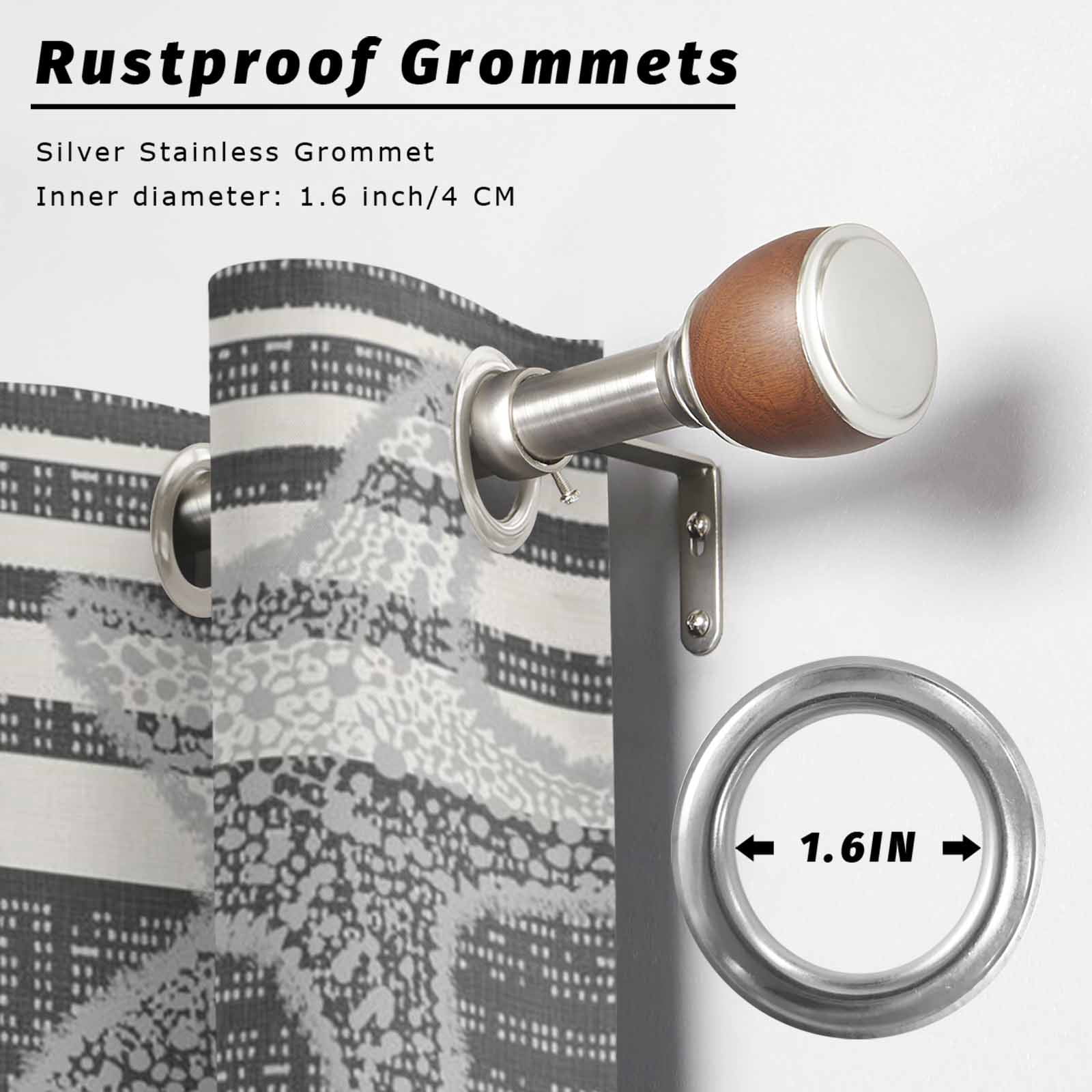 Pixel Black Star Outdoor Curtains for Patio, Modern Abstract Nautical Ocean Beach Starfish Stripe Sunshade Privacy Drapes Grommet Waterproof Outside Curtains for Porch Balcony 54"x108", 1 Panel