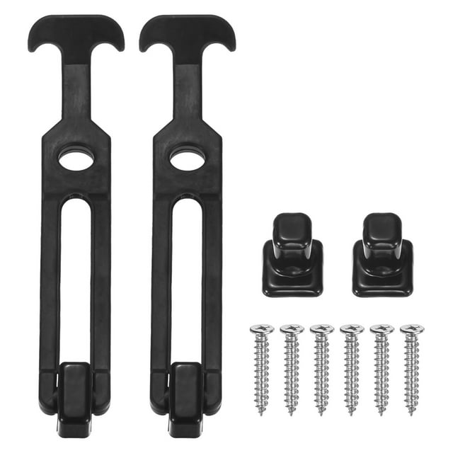 Uxcell 2-Pack Gancho de Sujeción Flexible de Goma en T de 7.9" para Caja de Herramientas, Negro