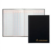 Adams 4-Column Account Book, 9 1/4" x 7", Black