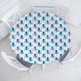 thumbnail image 3 of Ambesonne Octopus Fitted Round Tablecloth, Polygonal Animal Design, 36"- 40" Diameter, Blue Purple White, 3 of 5