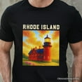 thumbnail image 2 of Charming Rhode Island State Southeast Lighthouse T-Shirt, Block Island Coastal Landmark Tee and Seaside Souvenir, 2 of 6