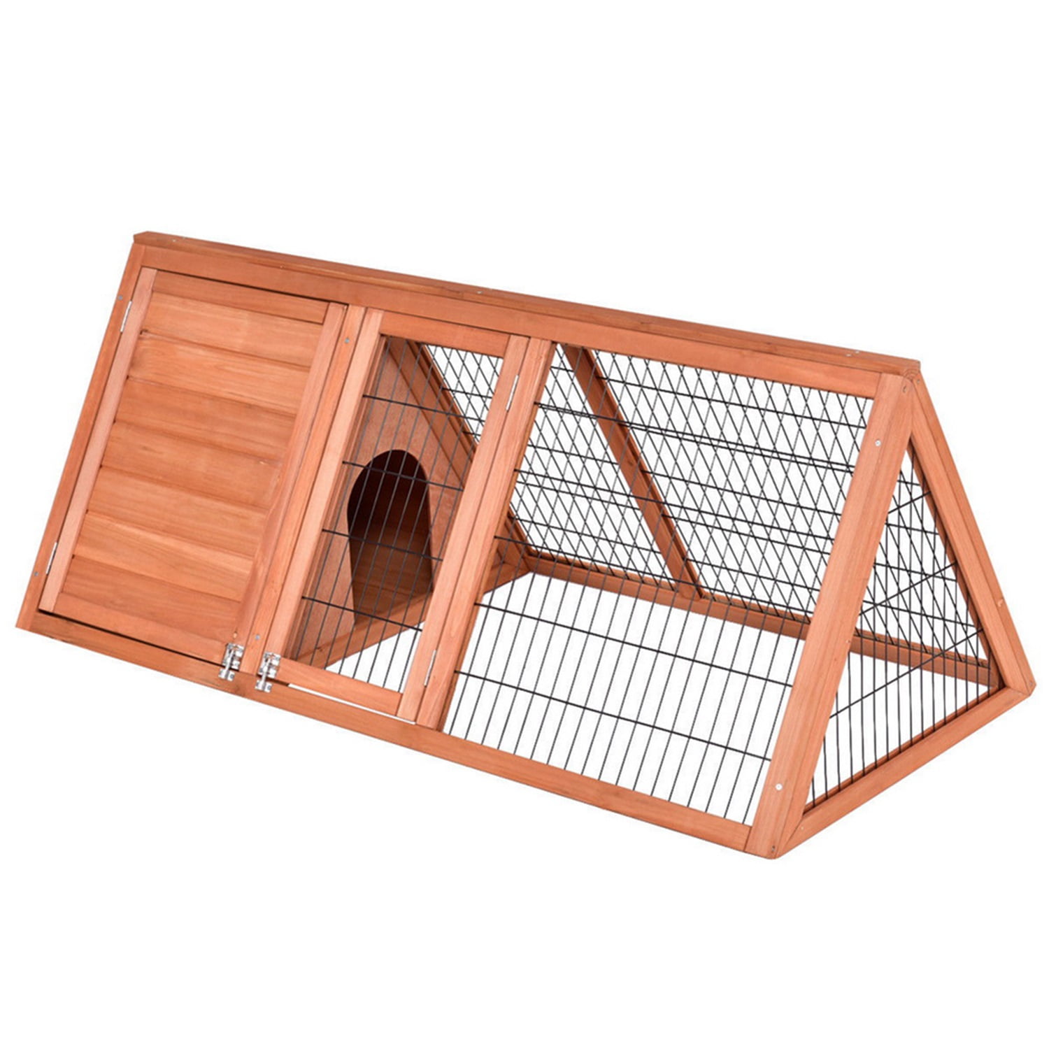 Pefilos 50" Wooden Rabbit Hutch Outdoor Guinea Pig Hutch Indoor Pet Cages for Small Animals Chicken Running Cage Pet Triangle House Pefilos 50" Wooden Rabbit Hutch Outdoor Guinea Pig Hutch Indoor Pet Cages for Small Animals Chicken Running Cage Pet Triangle House