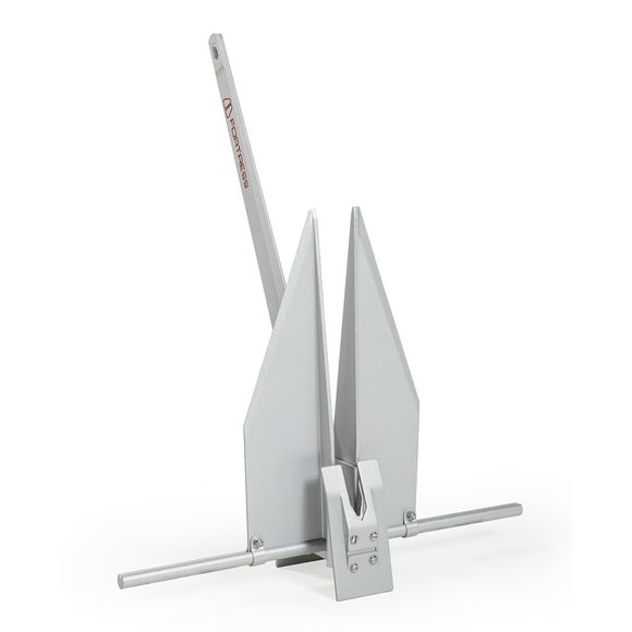 Fortress Anchor Boat Anchor FX-37 Fortress; Fluke Style; 21 Pound Weight; 40 Inch Length x 32 Inch Width; Anodized; Silver; Aluminum-Magnesium Alloy; Adjustable Fluke Angle