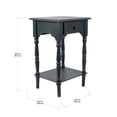 thumbnail image 3 of Decor Therapy Jane Nightstand Side Table with a Drawer, Shelf, Traditional Design, Navy 17"D x 14"W x 26"H, 3 of 6