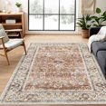 thumbnail image 1 of Boho Vintage Round Rug ft- Faux Wool Dreely Washable Area Rug Small Distressed Throw Rugs Floor Carpet for Door Mat Entryway Bedrooms Laundry (Round - ; Diameter Border ), 1 of 6
