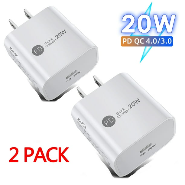 White w Usb C Charger Power Adapter Pd Fast Charger Block For Iphone 12 Mini 12 Pro Max Iphone 11 Xs Xr X 8 Ipad Pro Airpods More 2 Pack Walmart Com Walmart Com