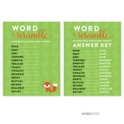 Word Scramble Woodland Animals Deer Baby Shower Games , 20-Pack