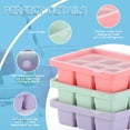 thumbnail image 5 of Ice Cube Tray, Easy-Release Silicone Large Ice Moulds with Removeable LidsPerfect for Chilled DrinksFreezer, Baby Food, Whiskey and Cocktail, LFGB Certified, 5 of 12