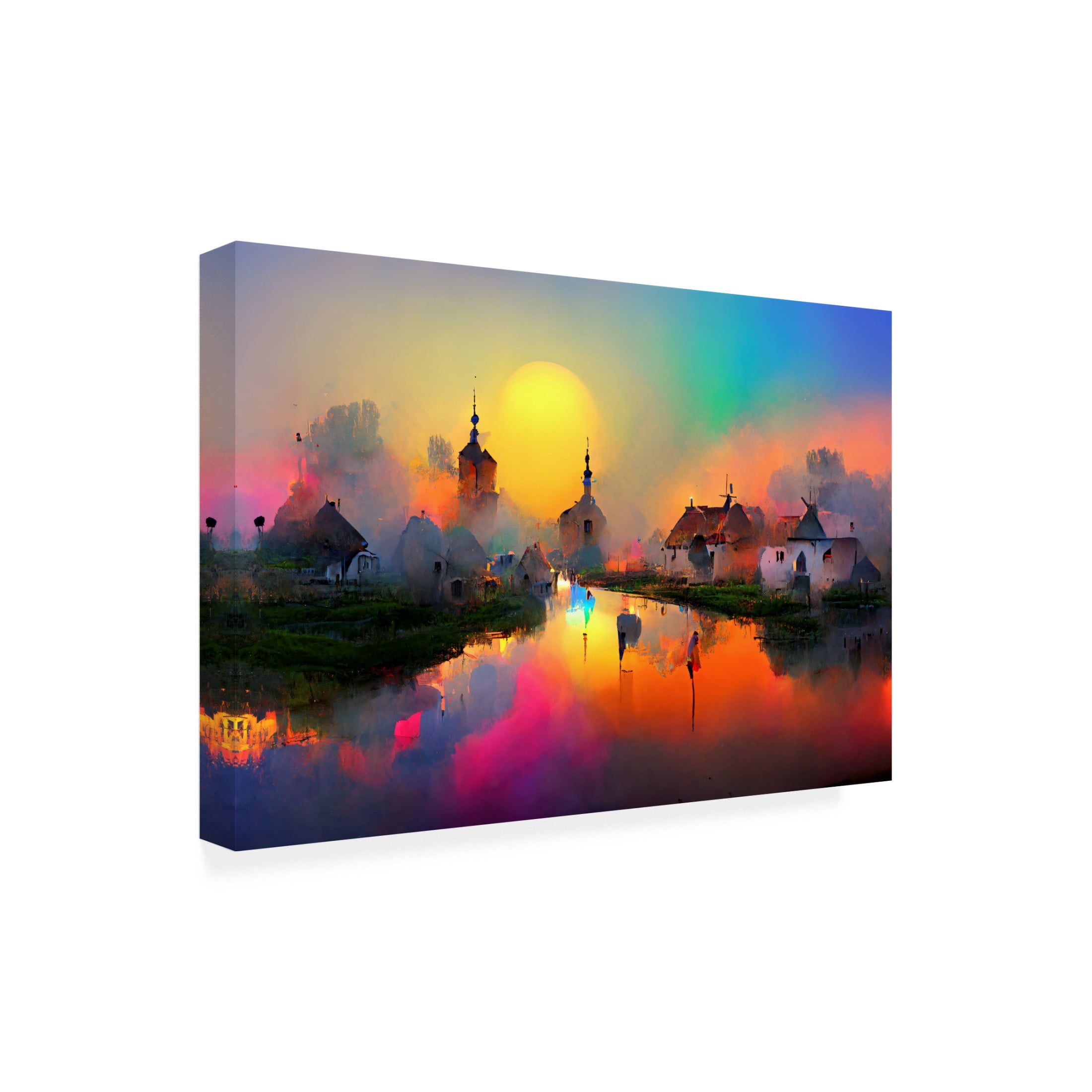 Canvas Wall Art - Ray Heere 'Medieval Landscapes 1' Wall Art for Living Room, Bedroom, or Office Décor by Trademark Fine Art - 24 x 16 Inches