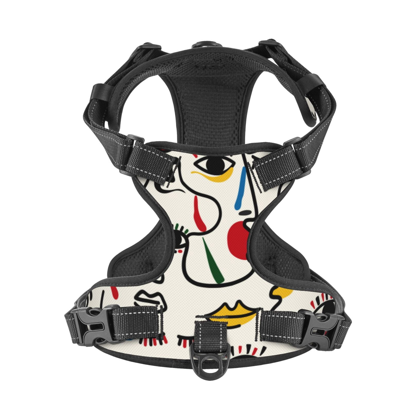 Kdxio Aabstract Eyes Print No Pull Dog Harness Adjustable Reflective Oxford Easy Control Medium Large Dog Harness for Training and Everyday-Small