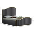 thumbnail image 5 of Pemberly Row Contemporary Solid Wood and Velvet King Bed in Gray, 5 of 5