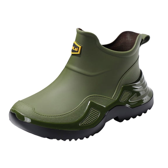 YLYL Mens Rain Boots Non-Slip Wear-Resistant Outdoor Working Fishing Water Shoes Rubber Chelsea Ankle Boots