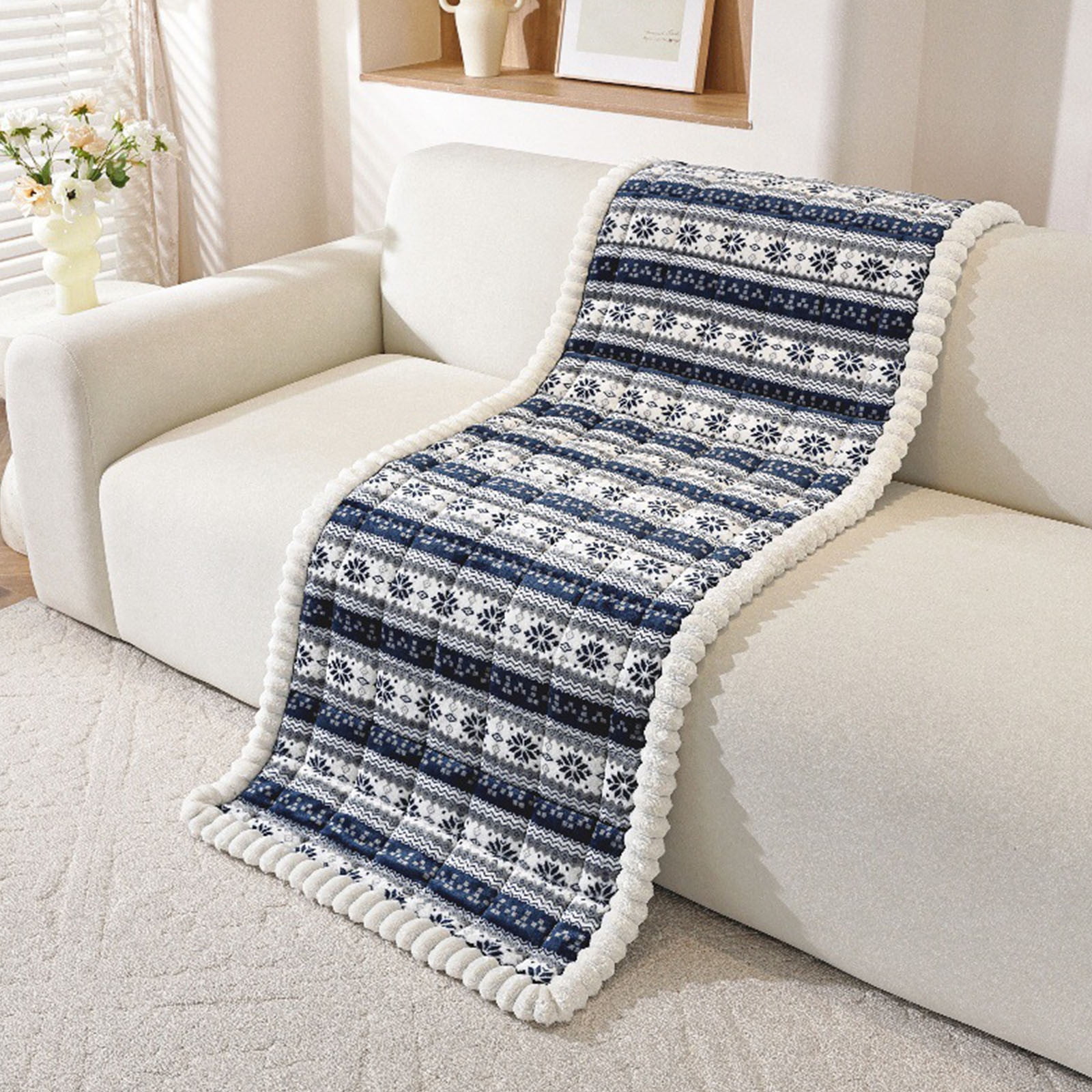 Taotanxi Thick Plush Sofa Cover, Non-Slip Pet Couch Cover for 1-3 Cushion Sofa, Christmas Couch Covers Protector for Dogs & Cats, Machine Washable