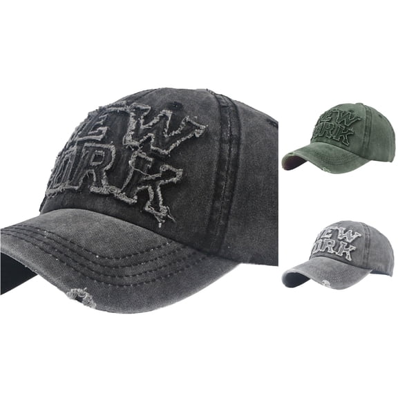 XIAOCHA Distressed‑Patch Baseball Cap for Mens Outdoor Trucker Hat,Black