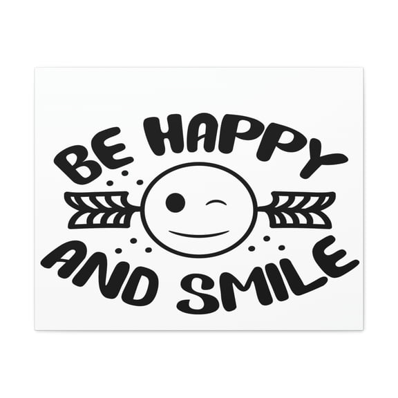 Inspirational Quote Canvas Be Happy And Smile Wall Art Motivational Motto Inspiring Posters Prints Artwork Decor Ready to Hang