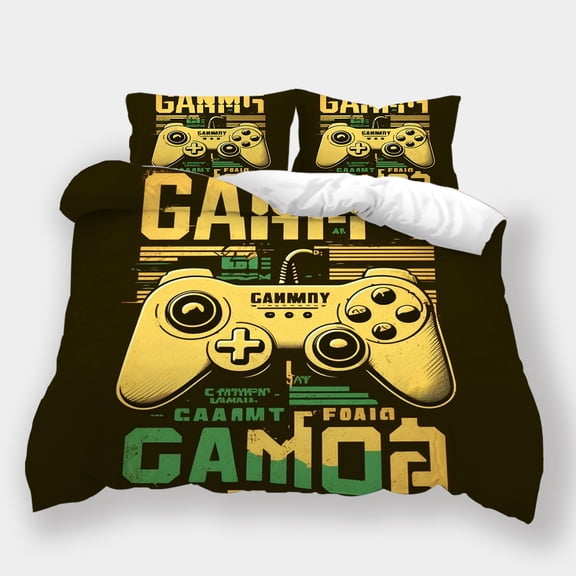 Duvet Cover Set Vintage Gamepad Printed Bedspreads Teen Adult Gamer Home Bedding Set,Twin (68"x86")