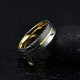 thumbnail image 3 of Wedding Rings For Women. 6mm Genuine Gold & Silver Damascus Wedding Band, 3 of 4