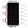 thumbnail image 4 of DESIGNICE Studded Nose Piercing Rings, Stainless Steel, White, 1.5-2.5mm, 60-120 Piece, 4 of 7