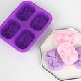 thumbnail image 2 of Billuyoard Molde antiadherente de silicona para velas de 4 orificios, moldes de resina epoxi, molde para Fondant hecho a mano, bandeja para hornear Kits para hacer jabón Billuyoard HA074978-00B, 2 of 6