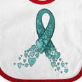thumbnail image 4 of Inktastic Ovarian Cancer Awareness Teal Ribbon Made of Hearts Boys or Girls Baby Bib, 4 of 4