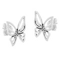thumbnail image 3 of AeraVida Versatile Everyday Wear Meaningful Spiritual Rebirth, Love, and Hope Butterfly Sterling Silver Stud Post Stud Earrings Casual Jewelry Gifts for Women, 3 of 5