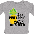 thumbnail image 4 of Inktastic Be a Pineapple In a World Full of Apples Boys or Girls Long Sleeve Baby Bodysuit, 4 of 5