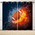 thumbnail image 2 of Marble Texture Valances Set for Kitchen, Red and Gold Abstract Marble Home Decor Rod Pocket Window Drapes for Kitchen Living Room Dining Room Office 52x18 Inch + 27x24 Inch X 2, 2 of 6