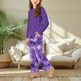 thumbnail image 5 of Miluxas Girls Sweatsuit Kids Fashion Long Sleeve Sweatshirt and Wide Leg Pants Tracksuit Sets 2 Piece Outfits Purple 13-14 Years, 5 of 7